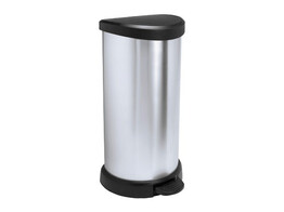 DECOBIN PEDAALEMMER 40L ZILVER-ZWART 30.9X34.9X69.74CM metal look