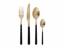 OLIVIA BESTEKSET 16PCS CHAMPAGNE-BLACK18/0