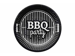 PAPIEREN BORD BBQ PARTY D18CM SET8